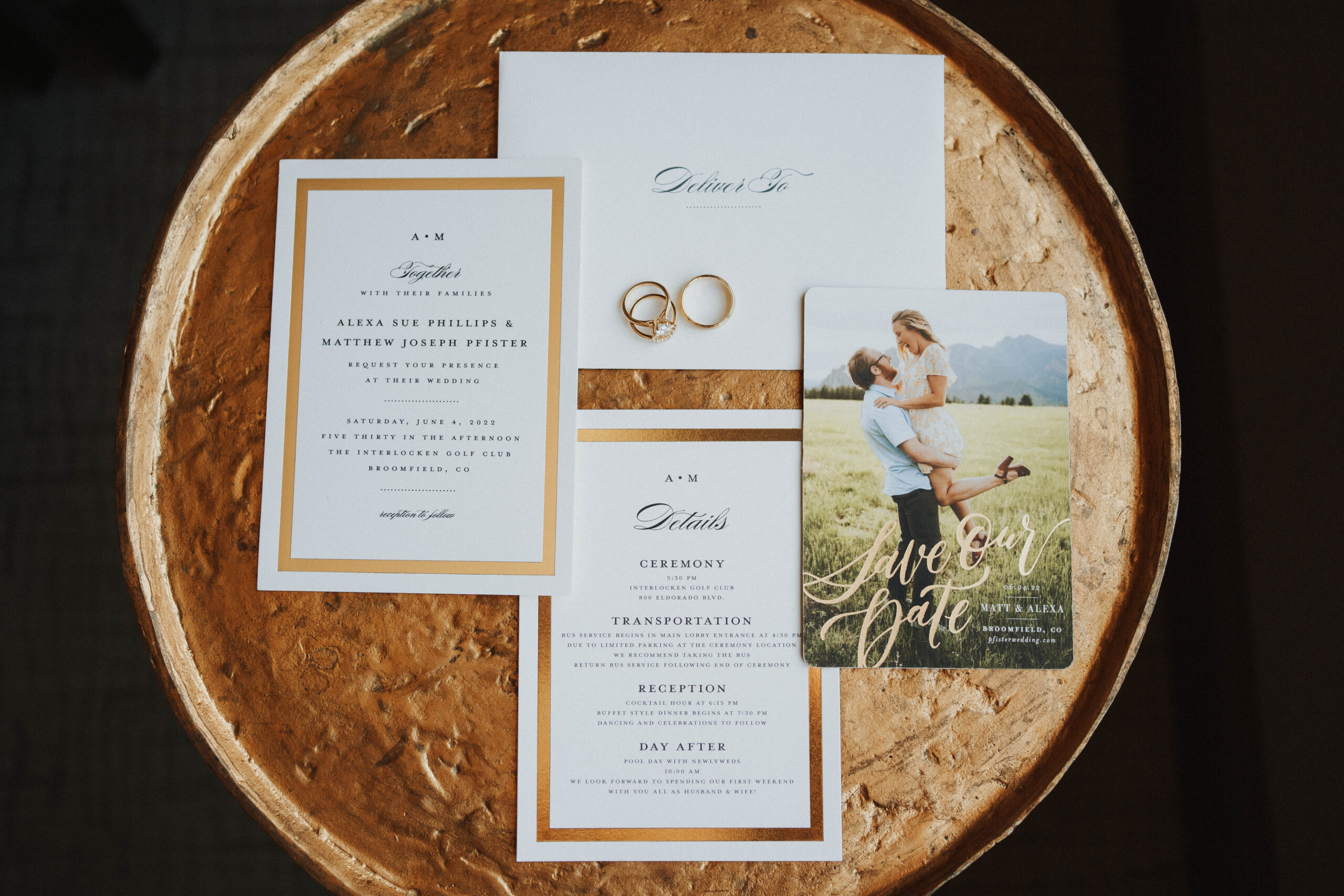 Boulder Colorado Wedding Invitation Flatlay