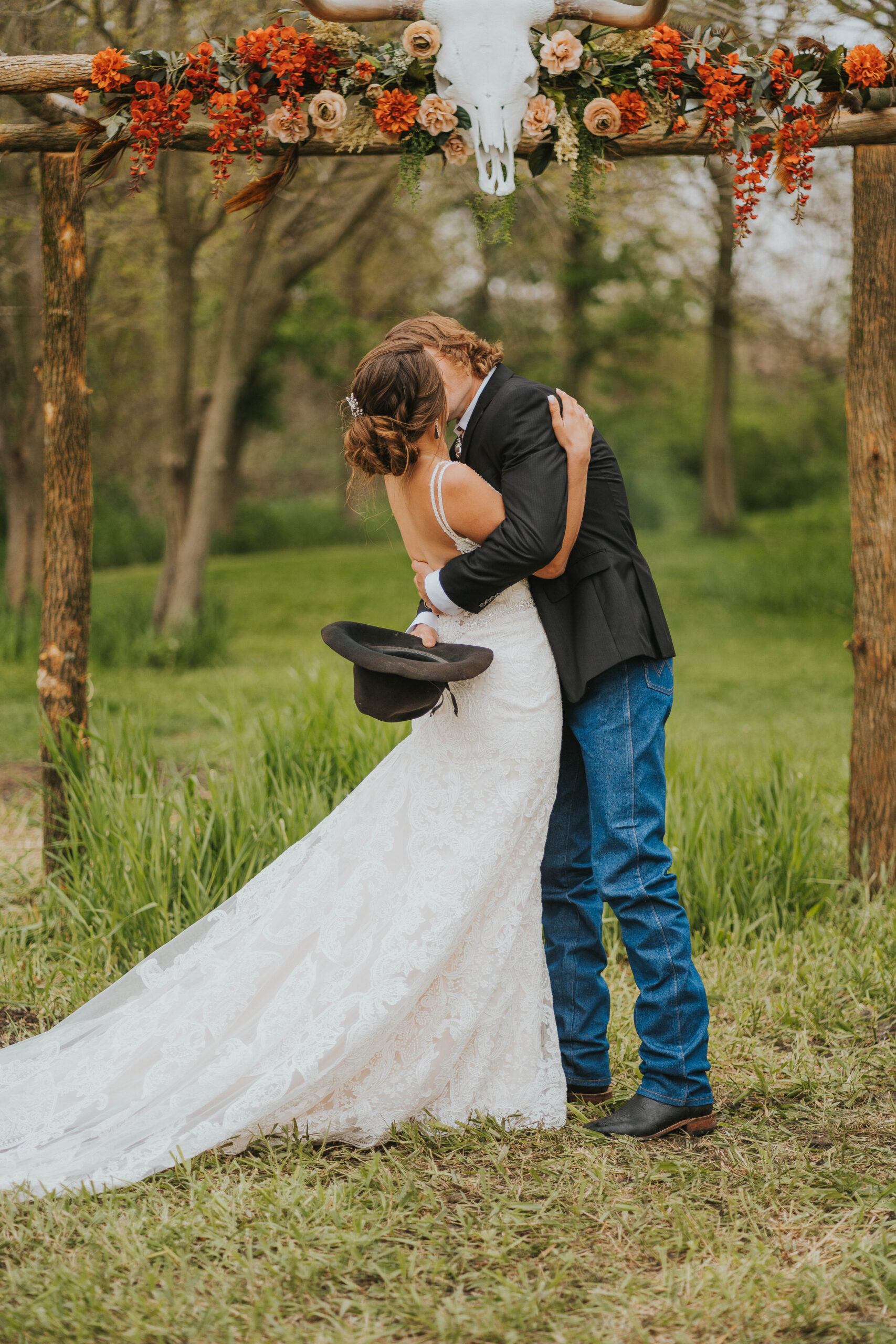 Wedding Ceremony on Farm near Davenport Iowa