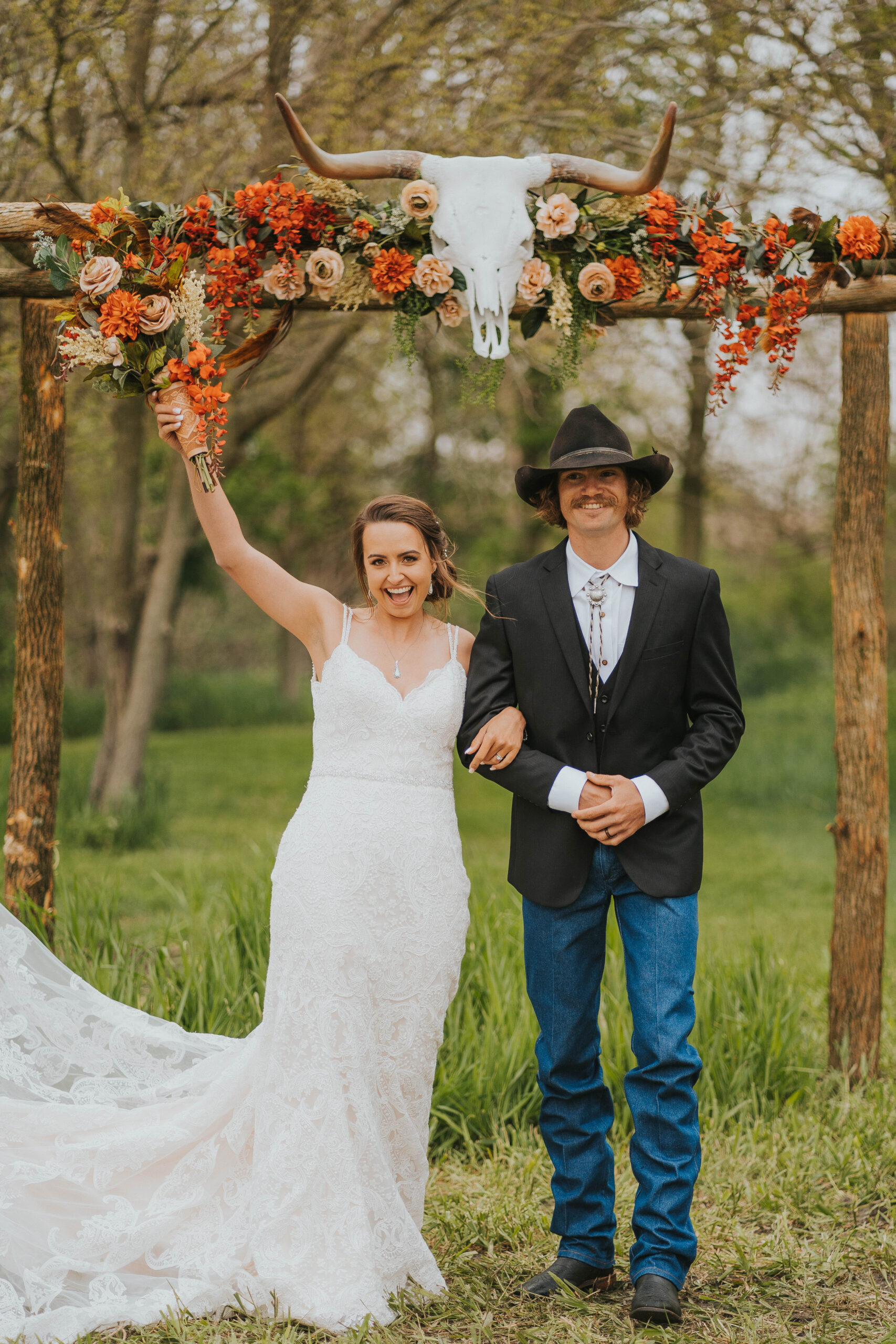 Wedding Ceremony on Farm near Davenport Iowa