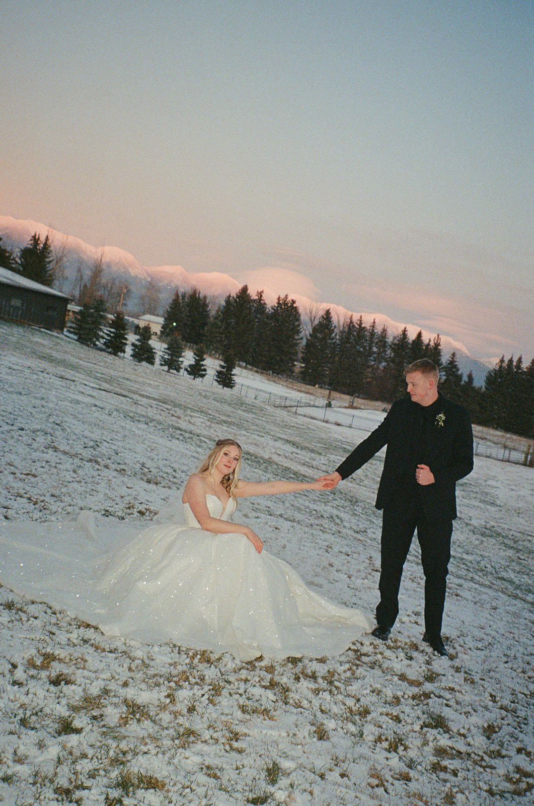 montana winter wedding