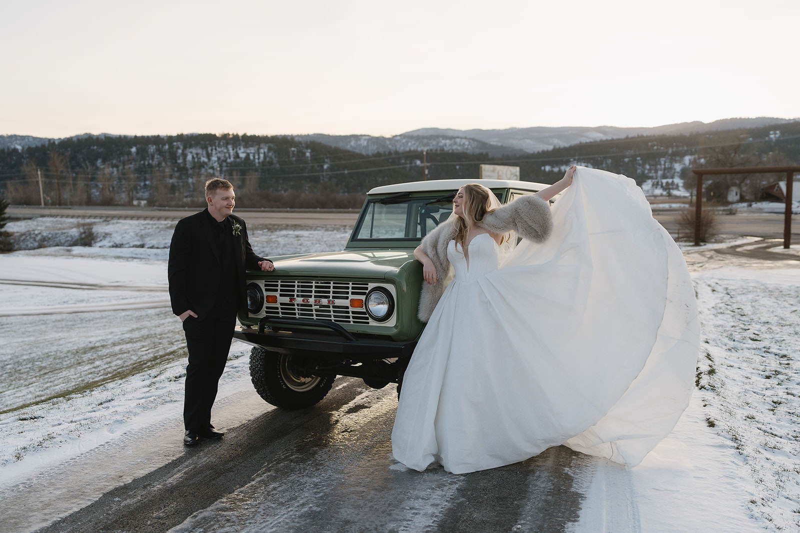 montana winter wedding